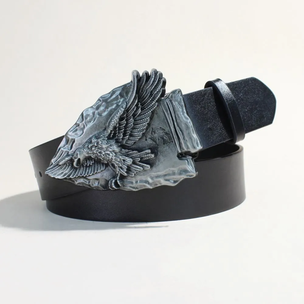 Retro Triangular Eagle Buckle Metal Rivet Black Belt sold by FloralTrip product image thumbnail 5