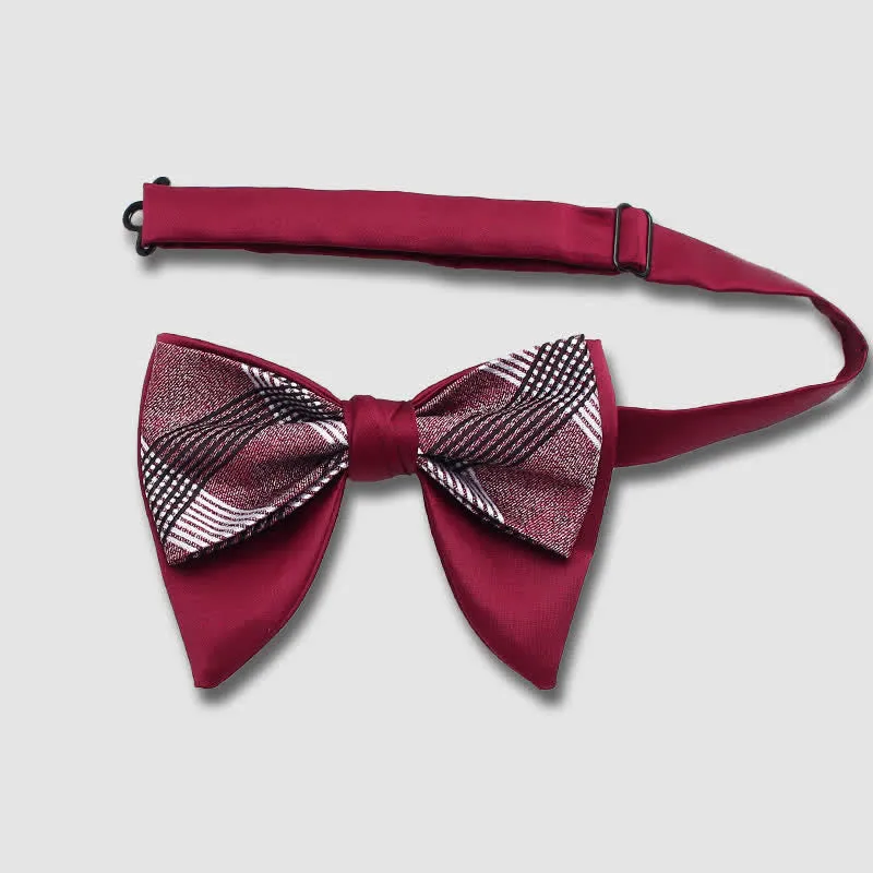 Formal Plaid Striped Double Layers Oversized Pointed Bow Tie sold by FloralTrip product image thumbnail 4