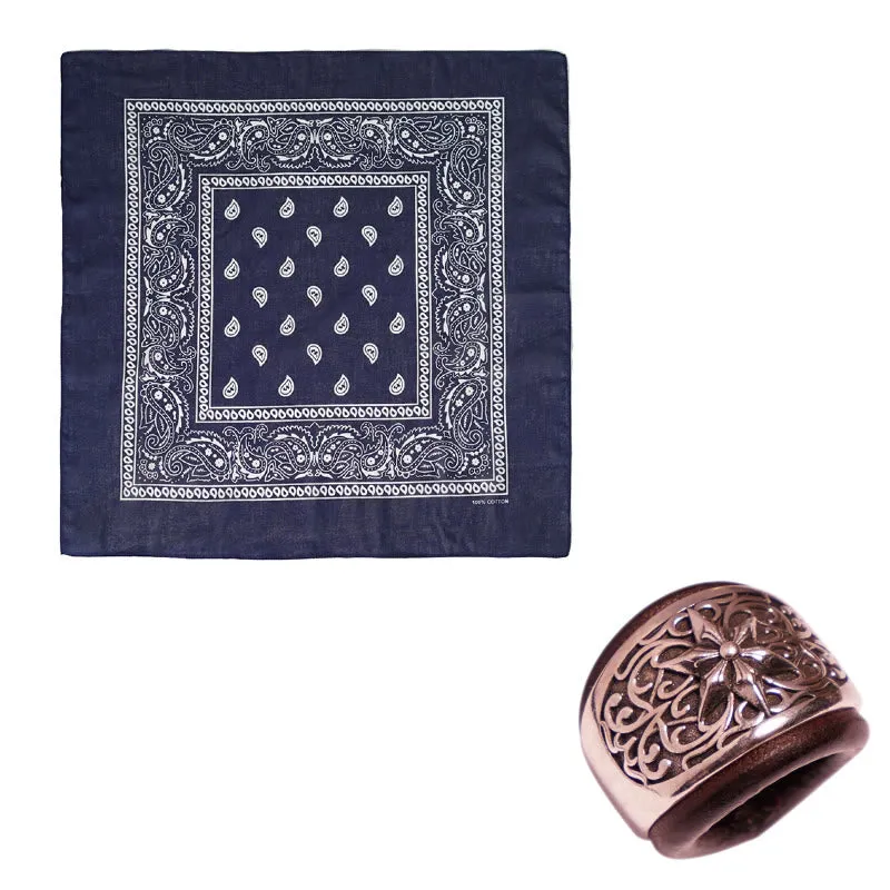 Hexagram Round Button Cashew Printed Pocket Square sold by FloralTrip product image thumbnail 2