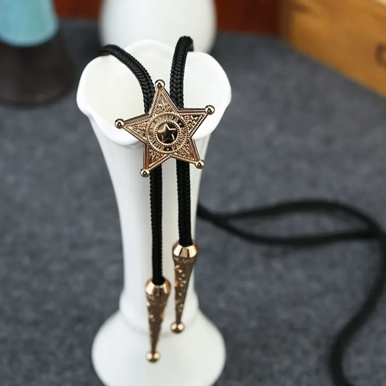 Retro Sheriff Star-Shaped Pendant Bolo Tie sold by FloralTrip product image thumbnail 2