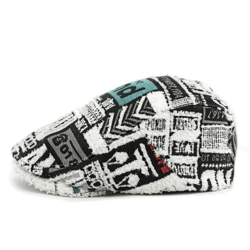 Men's Creative Splicing Printed Hairy Winter Beret Hat sold by FloralTrip