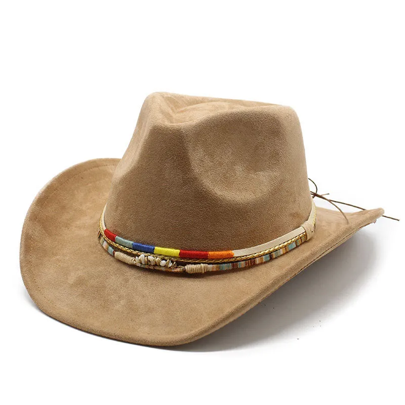 Men's Beaded Trim Suede Brim Cowboy Hat sold by FloralTrip