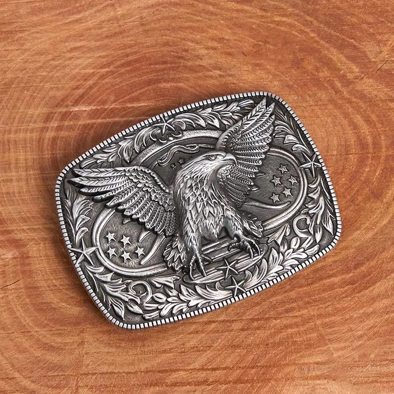 Men's Vintage Bronze 3D Eagle Buckle Leather Belt sold by FloralTrip product image thumbnail 2