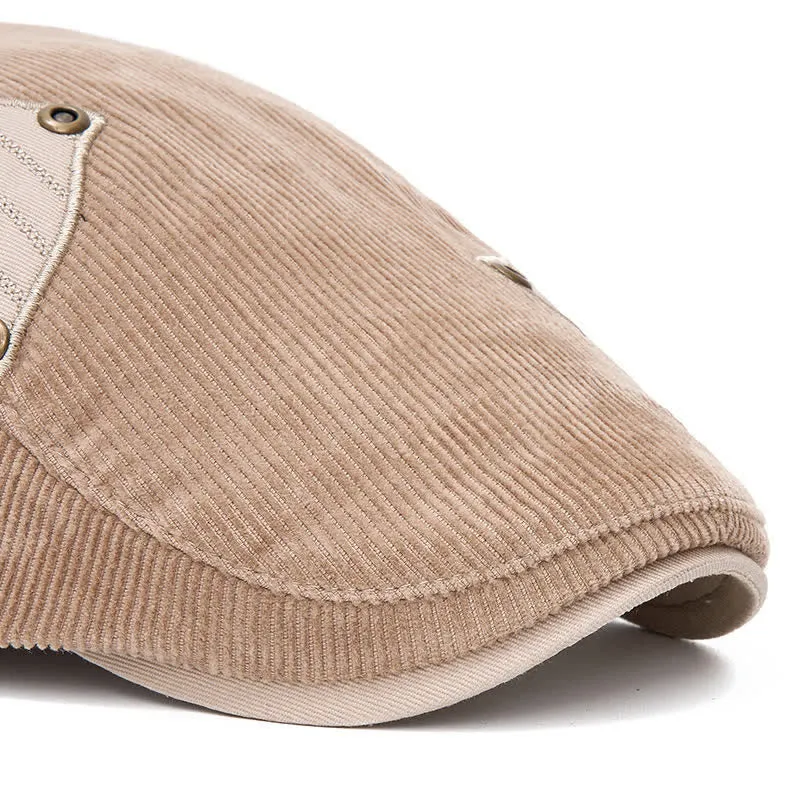 Street Style Chic Contrast Patch Corduroy Beret Hat sold by FloralTrip product image thumbnail 2