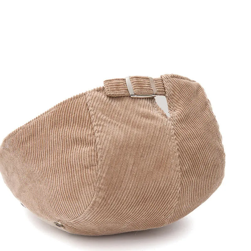 Street Style Chic Contrast Patch Corduroy Beret Hat sold by FloralTrip product image thumbnail 4