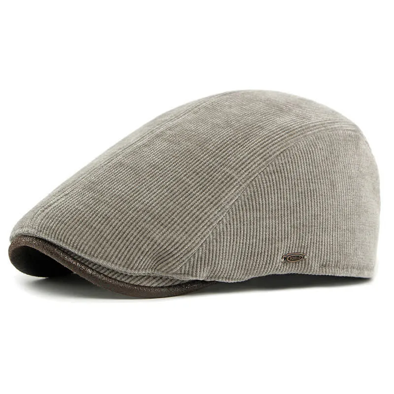 Modern Contrasting Brim Corduroy Flat Top Beret Hat sold by FloralTrip product image thumbnail 4