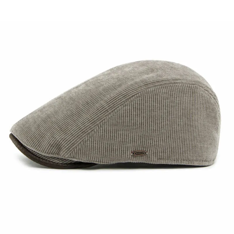 Modern Contrasting Brim Corduroy Flat Top Beret Hat sold by FloralTrip product image thumbnail 5