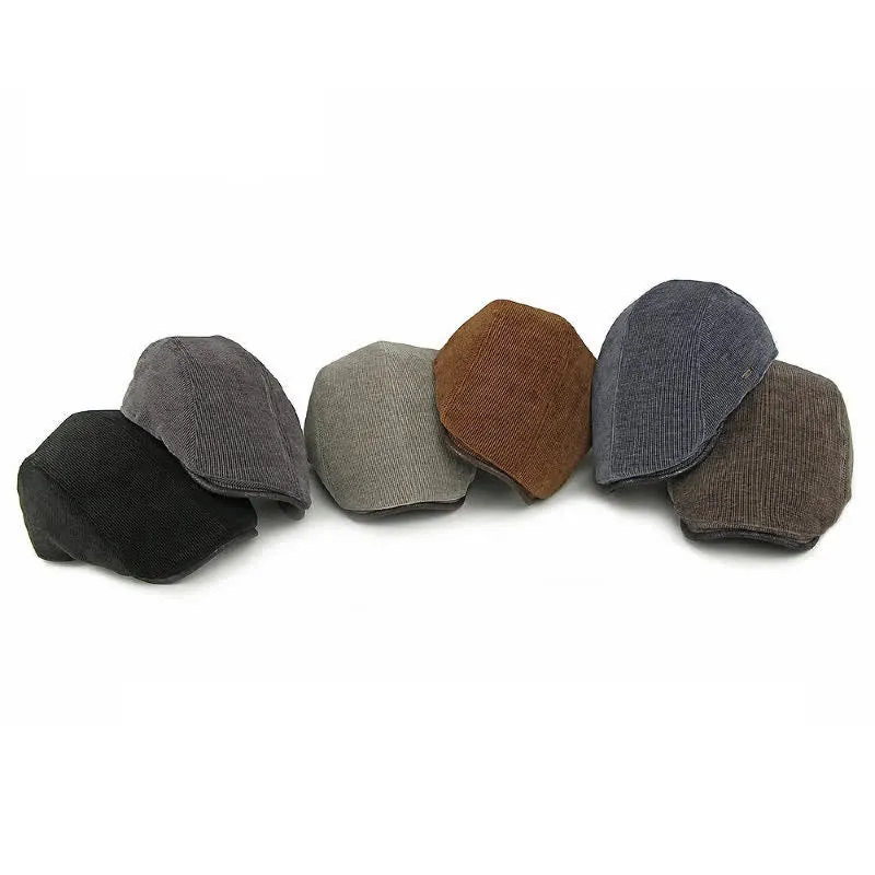 Modern Contrasting Brim Corduroy Flat Top Beret Hat sold by FloralTrip product image thumbnail 2