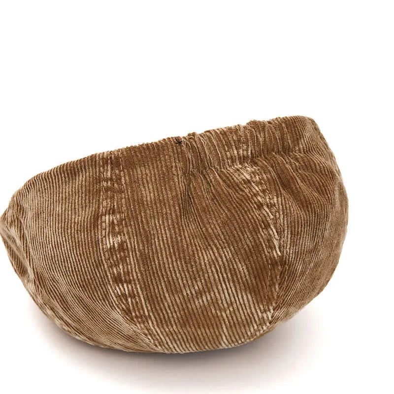 Retro-Inspired Solid Color Corduroy Newsboy Beret Hat sold by FloralTrip product image thumbnail 4