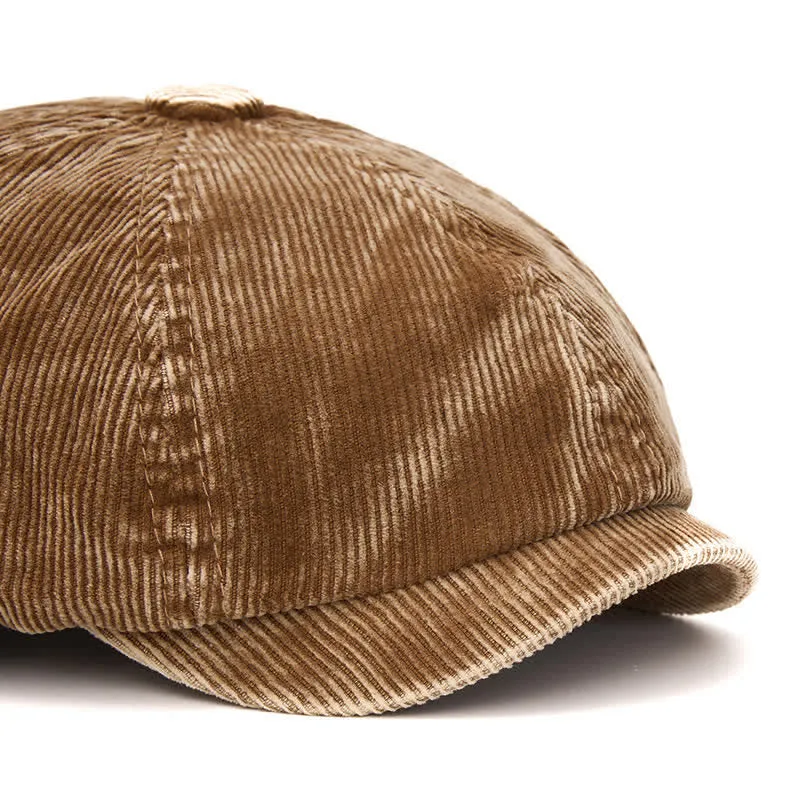 Retro-Inspired Solid Color Corduroy Newsboy Beret Hat sold by FloralTrip product image thumbnail 2