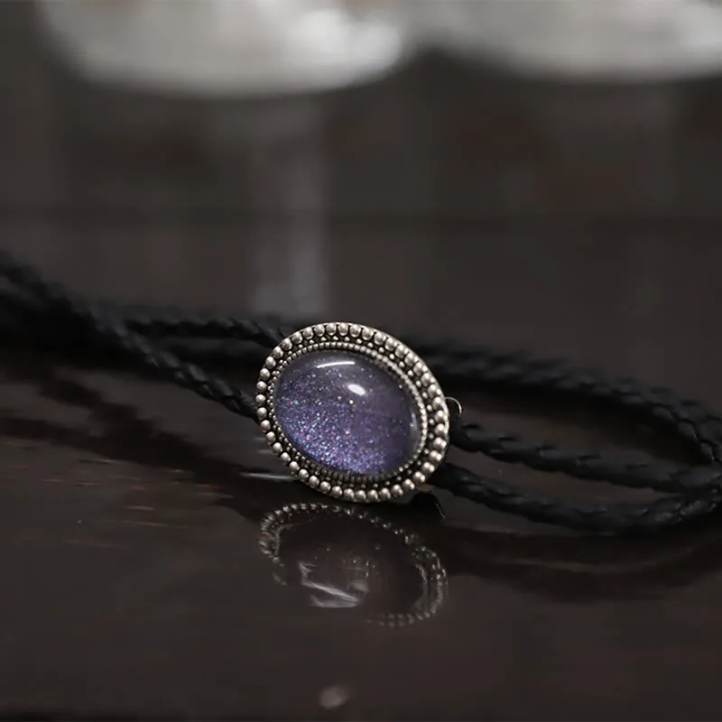 Glitter Purple Gem Retro Metal Bolo Ties sold by FloralTrip product image thumbnail 3
