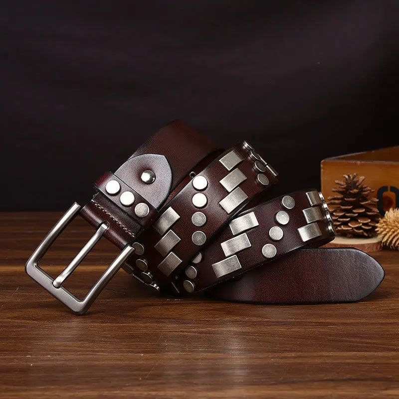 Premium Square and Circular Metal Accent Leather Belt sold by FloralTrip product image thumbnail 4