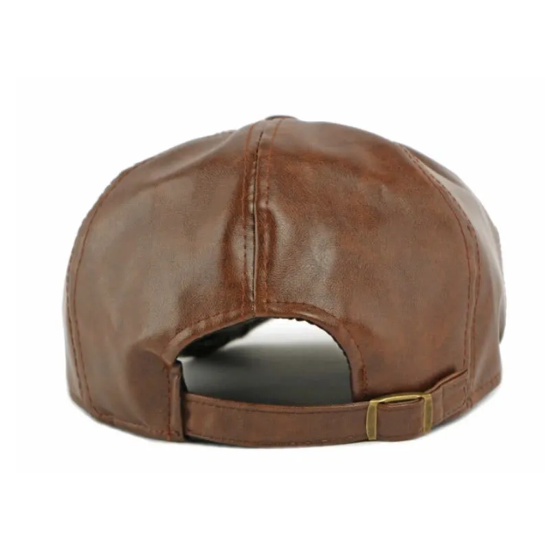 Winter Vintage Faux Leather Men's Beret Hat sold by FloralTrip product image thumbnail 4