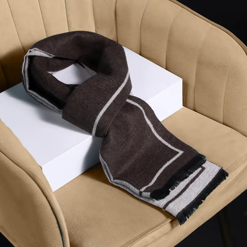 Men's Classic Striped Accent Warm Tassel Scarf sold by FloralTrip