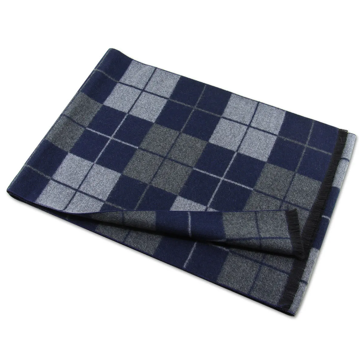 Men's Classic Plaid Tassel Warm Scarf sold by FloralTrip product image thumbnail 3