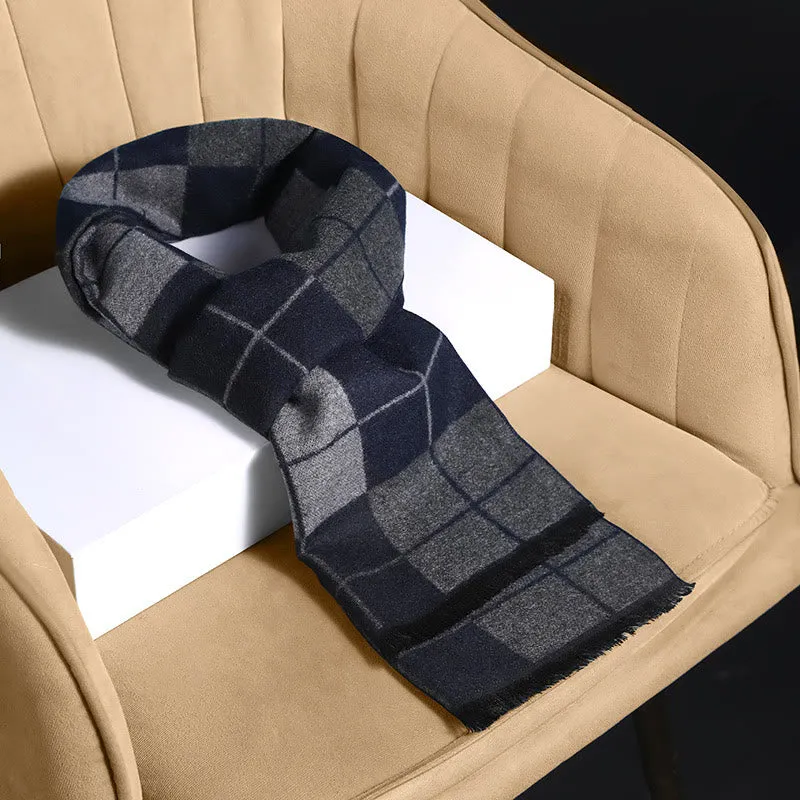 Men's Classic Plaid Tassel Warm Scarf sold by FloralTrip