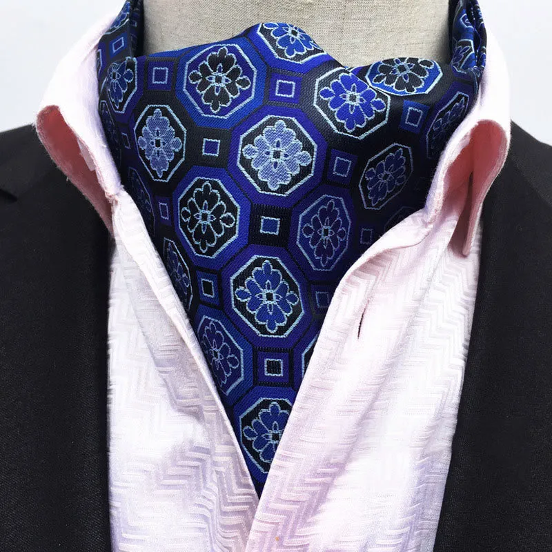 Men's Retro Geometric Floral Print Multi-Color Scarf Cravat sold by FloralTrip product image thumbnail 3