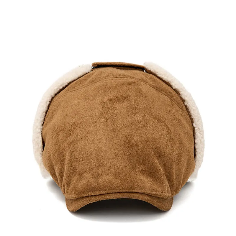 Men's Trendy Cozy Suede Beret Hat With Earmuffs sold by FloralTrip product image thumbnail 3