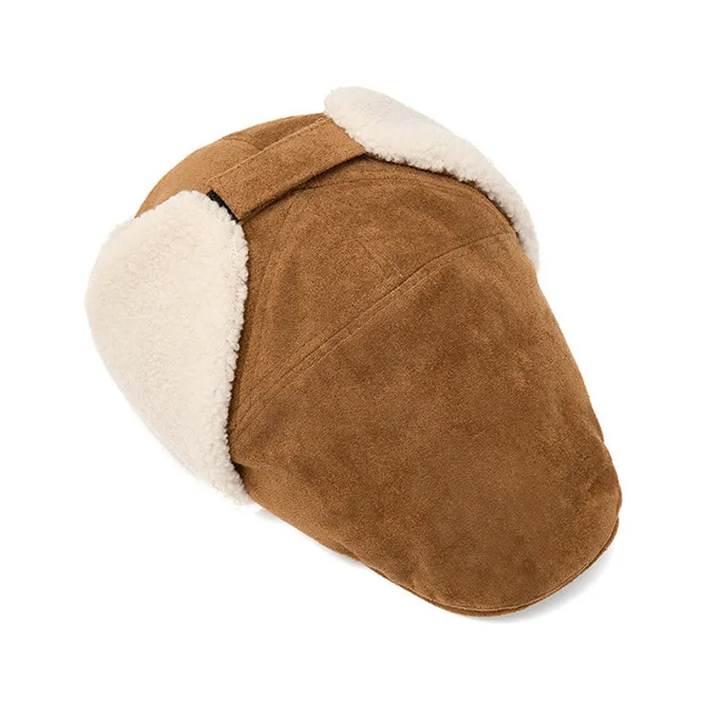 Men's Trendy Cozy Suede Beret Hat With Earmuffs sold by FloralTrip product image thumbnail 4