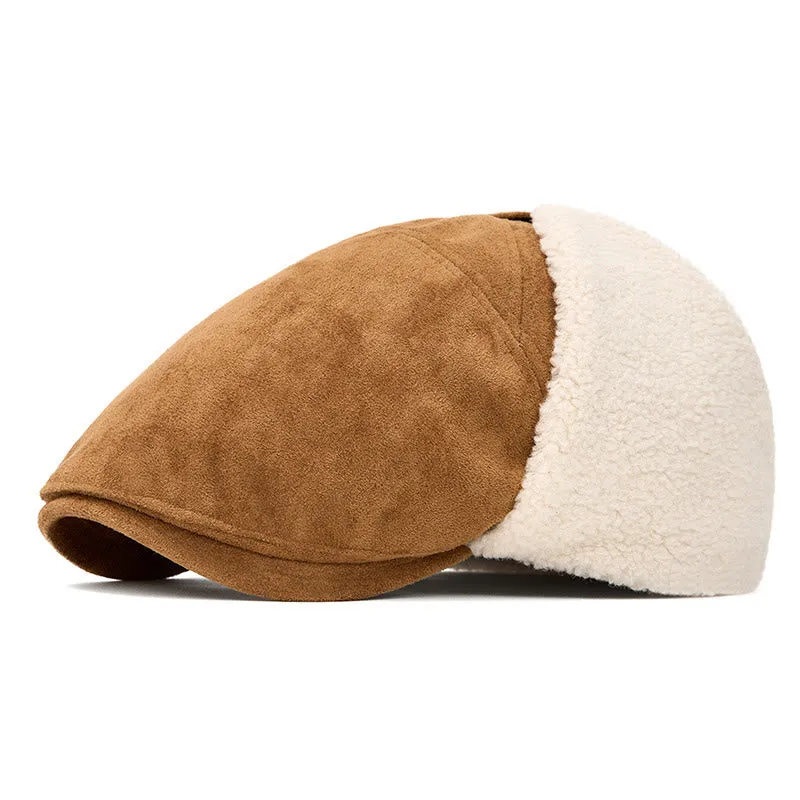 Men's Trendy Cozy Suede Beret Hat With Earmuffs sold by FloralTrip