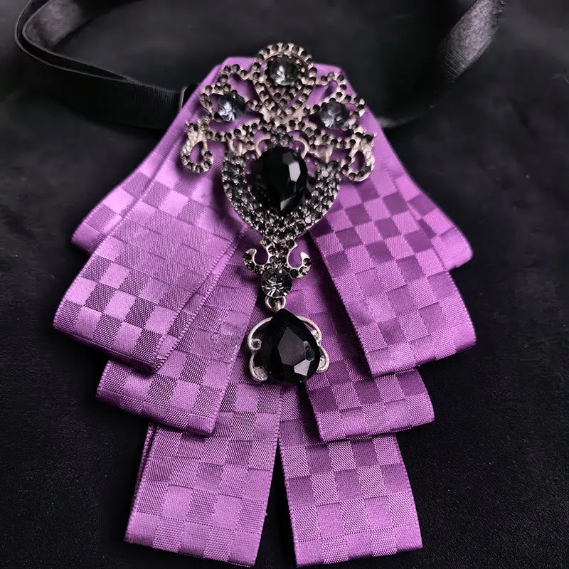 Men's Vintage Gem Layered Ribbon Chest Ornament Bow Tie sold by FloralTrip product image thumbnail 5