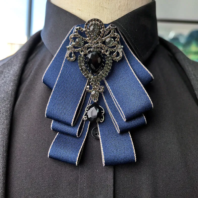 Men's Vintage Gem Layered Ribbon Chest Ornament Bow Tie sold by FloralTrip product image thumbnail 2