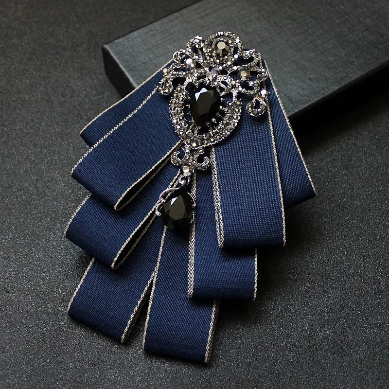 Men's Vintage Gem Layered Ribbon Chest Ornament Bow Tie sold by FloralTrip