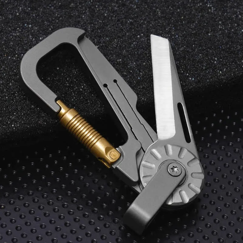 Titanium Alloy Folding Knife Climbing Keychain sold by FloralTrip