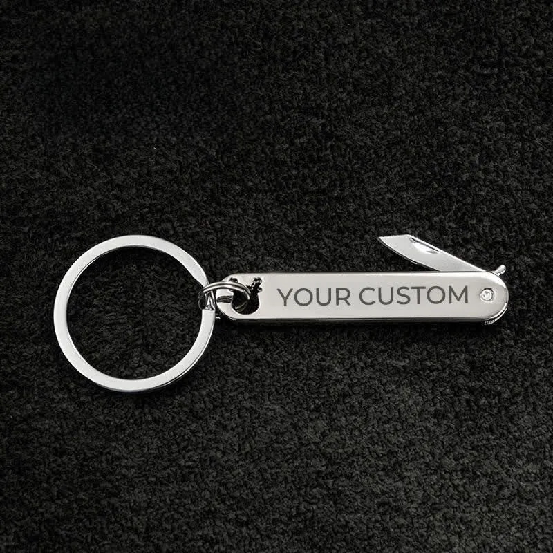 Custom Engraved Text Mini Folding Knife Personality Keychain sold by FloralTrip product image thumbnail 3