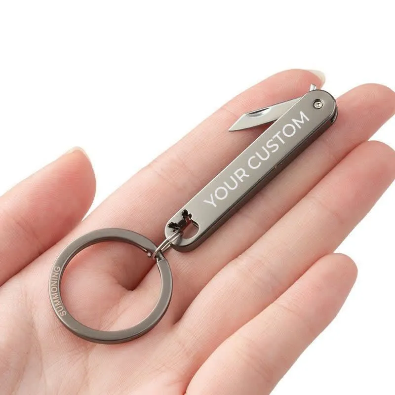 Custom Engraved Text Mini Folding Knife Personality Keychain sold by FloralTrip product image thumbnail 4