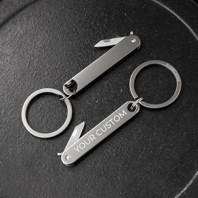 Custom Engraved Text Mini Folding Knife Personality Keychain sold by FloralTrip product image thumbnail 5