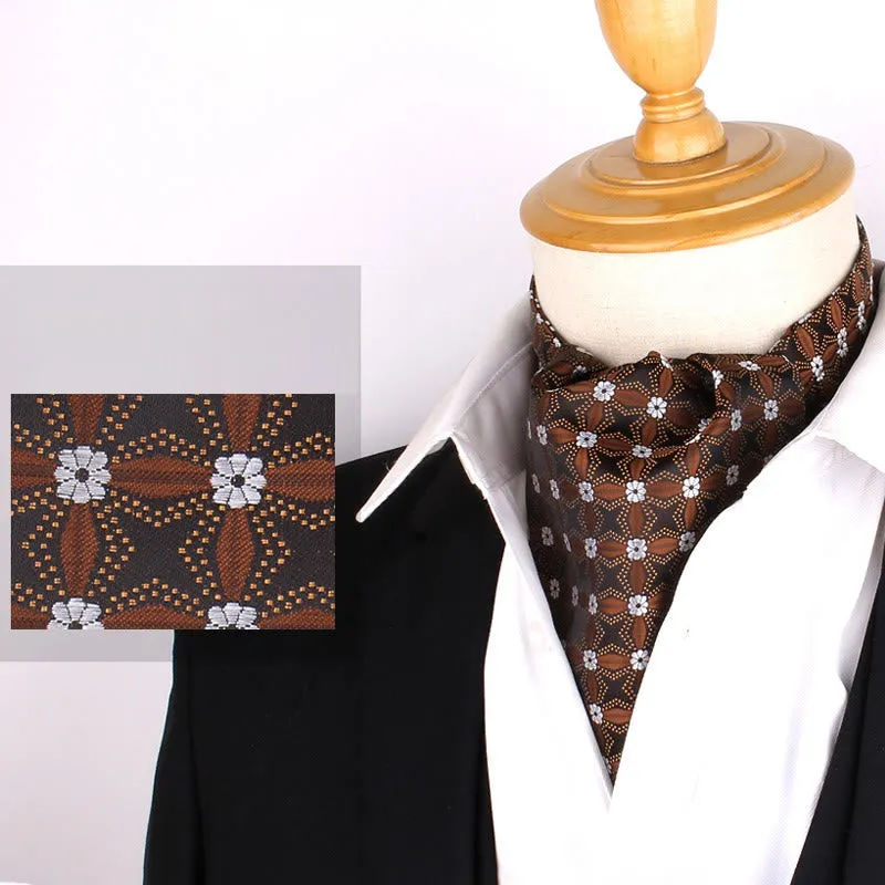 Men's British Retro Elegant Printed Cravat For Suit Shirt sold by FloralTrip