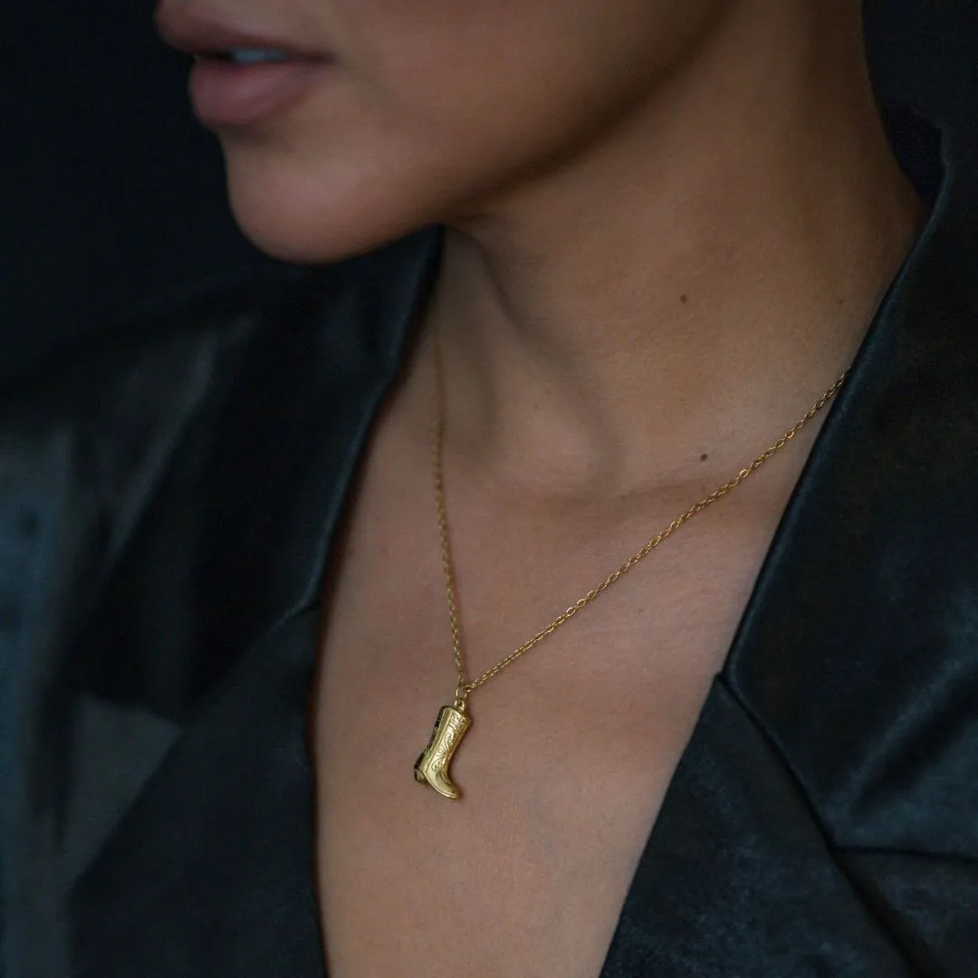 Exquisite Western Golden Cowboy Boot Stars Pendant Necklace sold by FloralTrip product image thumbnail 4