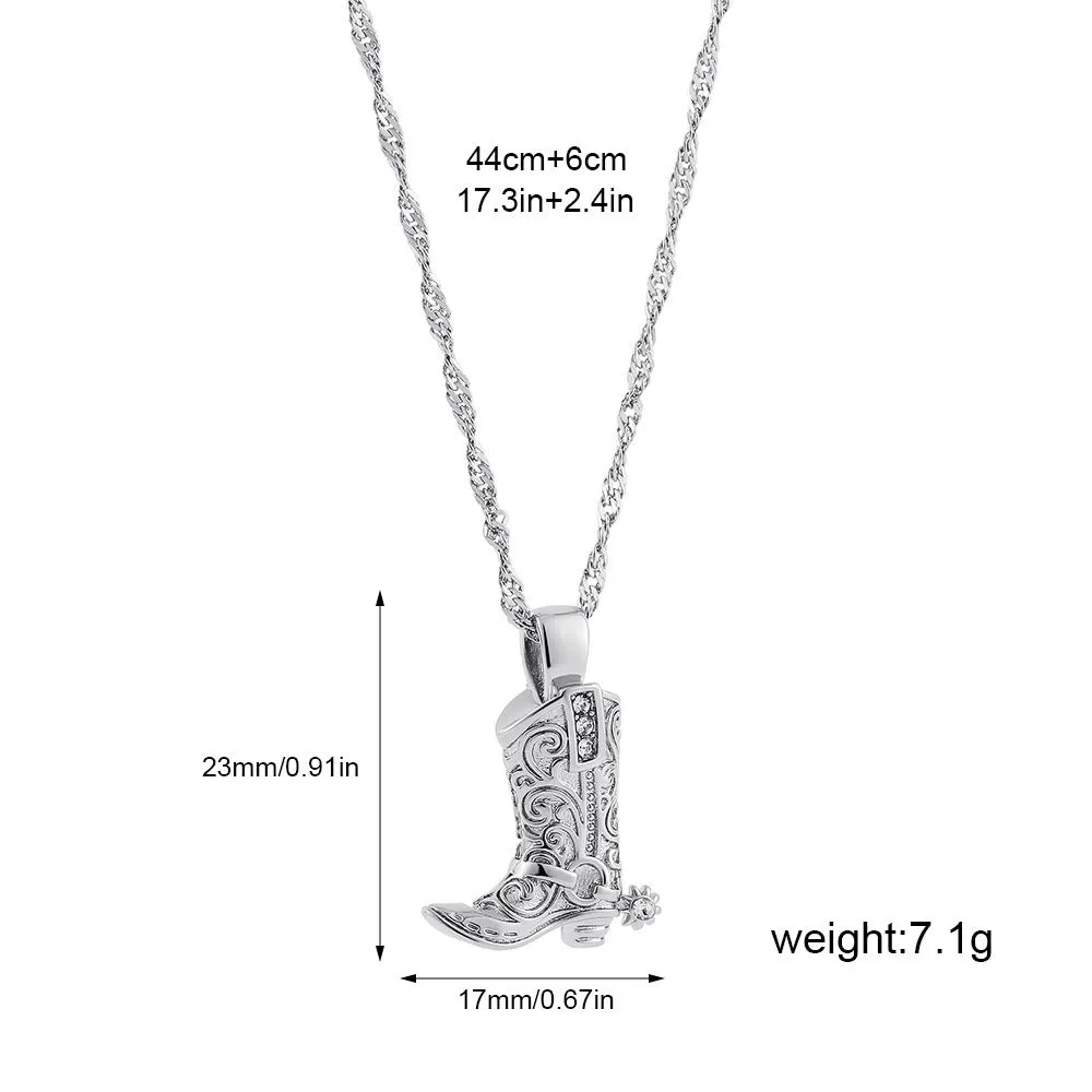 Exquisite Western Golden Cowboy Boot Stars Pendant Necklace sold by FloralTrip product image thumbnail 5