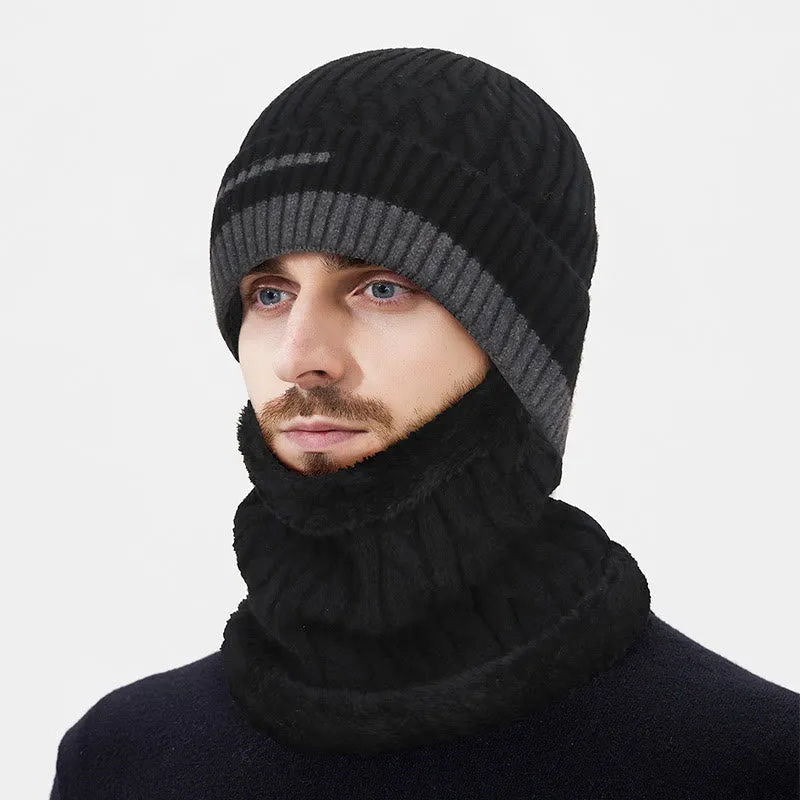 2Pcs Warm Fleece-Lined Gradient Knit Beanie and Neck Gaiter Set sold by FloralTrip product image thumbnail 3