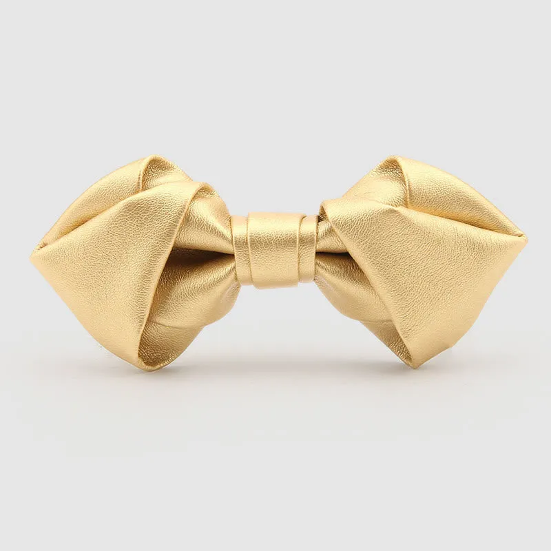 Lustrous Party Solid Color Leather Bow Tie sold by FloralTrip