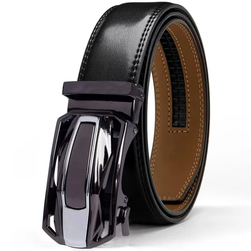 Men's Shiny Coupe Shaped Automatic Buckle Leather Belt sold by FloralTrip