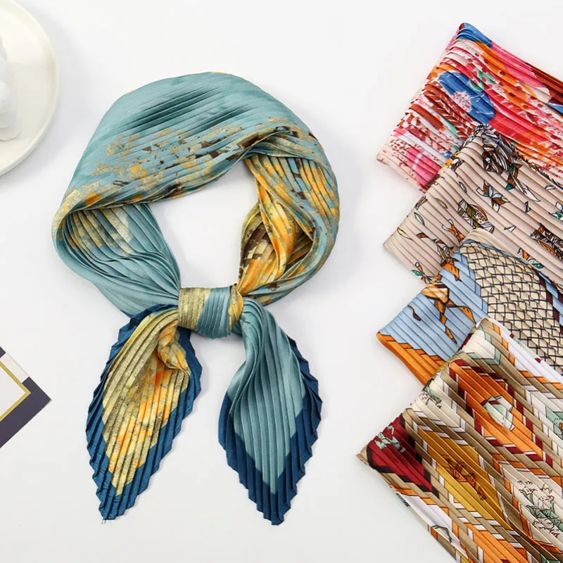 Women's Pleated Artistic Pattern Lightweight Flowy All-Season Scarf sold by FloralTrip