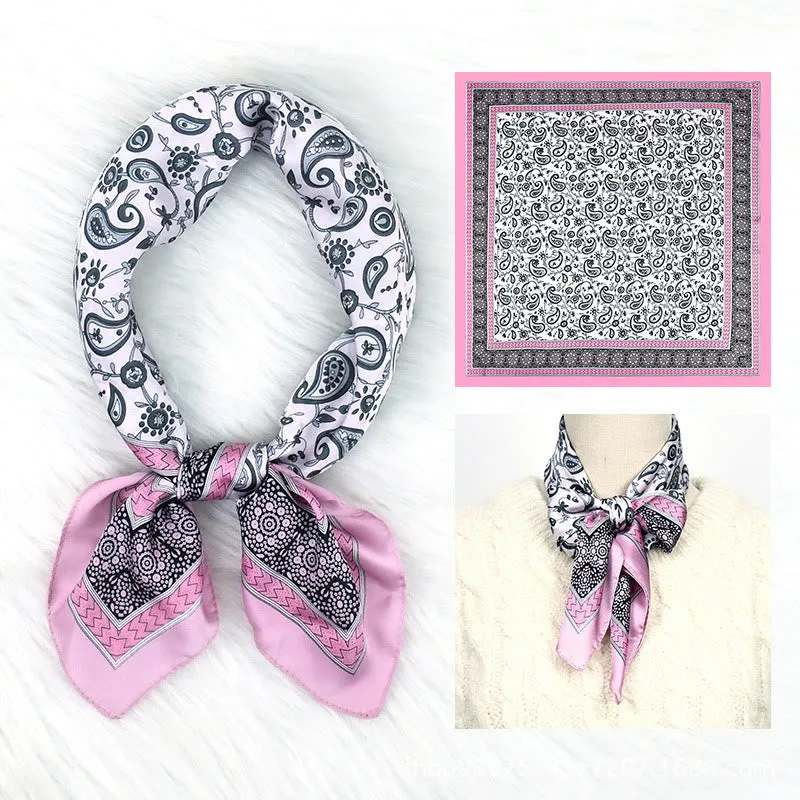 Women's Stylish Colorful Paisley Print All Season Lightweight Square Scarf sold by FloralTrip product image thumbnail 3