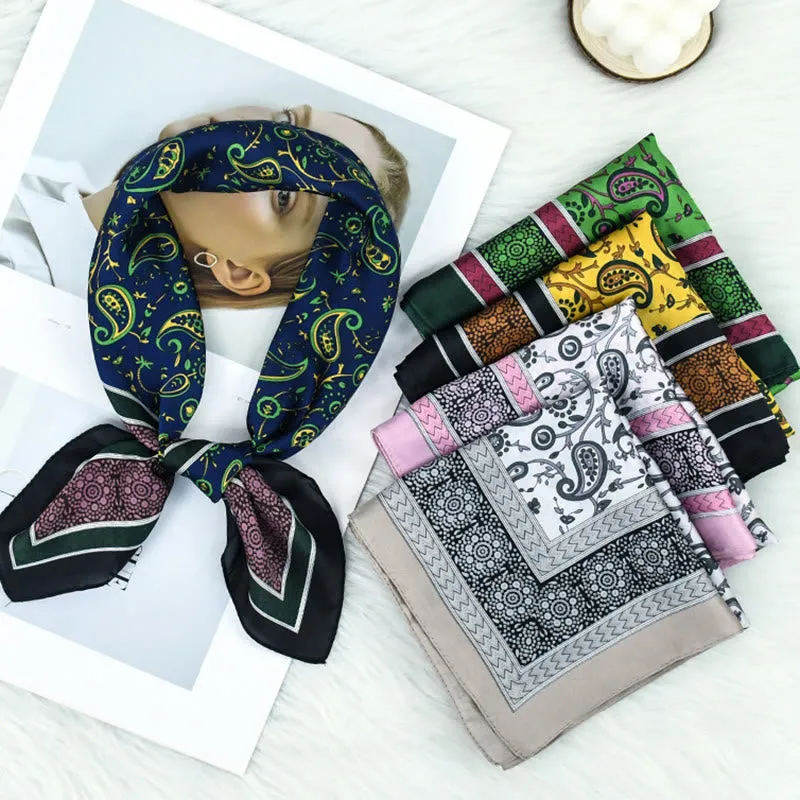 Women's Stylish Colorful Paisley Print All Season Lightweight Square Scarf sold by FloralTrip