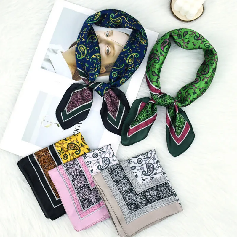 Women's Stylish Colorful Paisley Print All Season Lightweight Square Scarf sold by FloralTrip product image thumbnail 2
