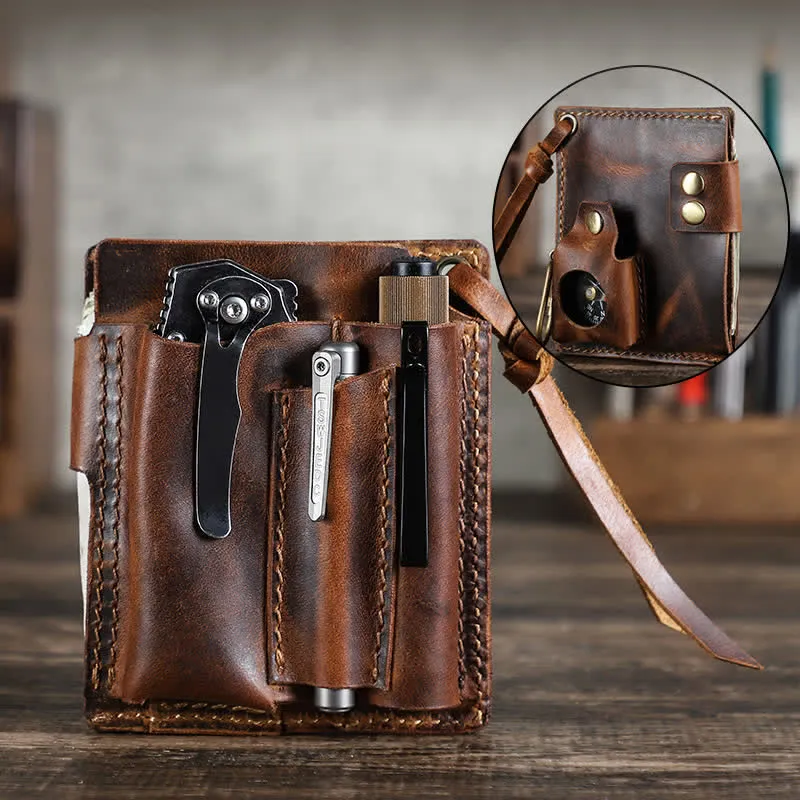 Custom Name EDC Wallet Pocket Organizer Leather Belt Bag sold by FloralTrip