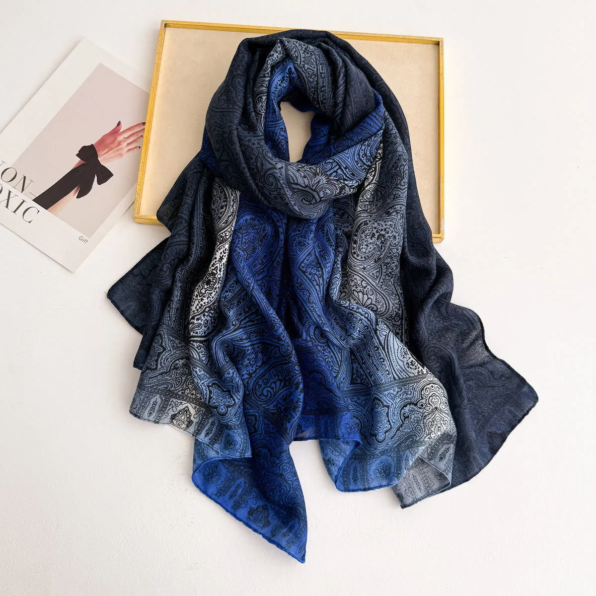 Women's Vintage Paisley Print Lightweight Sheer Scarf sold by FloralTrip product image thumbnail 3