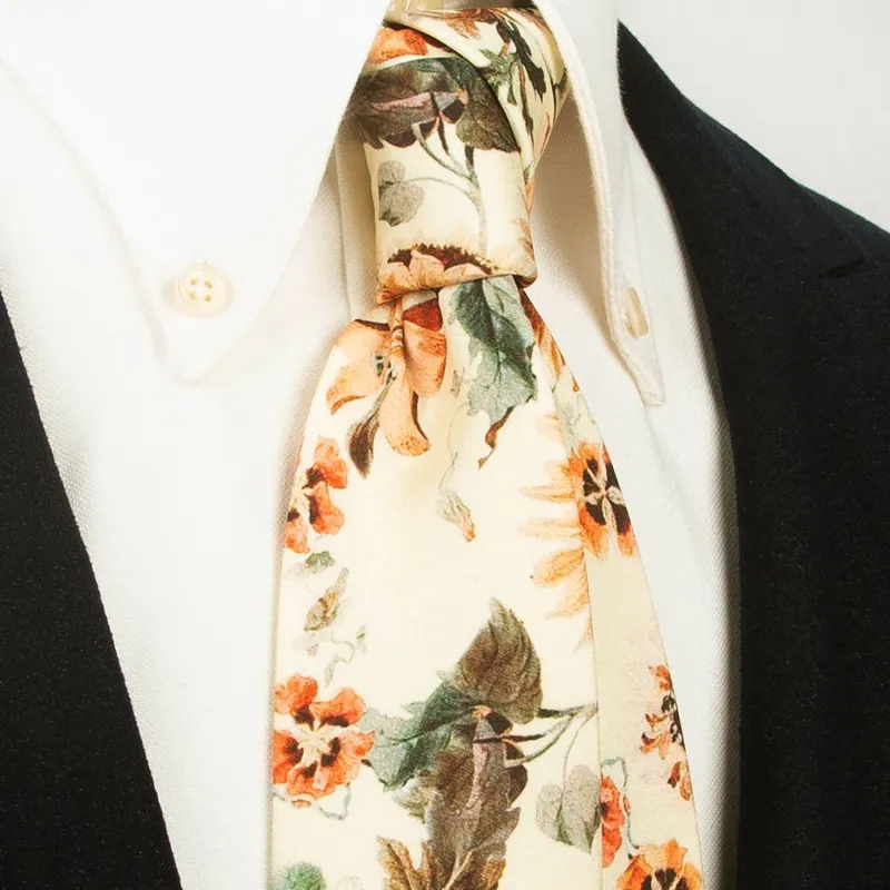 Men's Timeless Style Retro Floral Print Wide Necktie sold by FloralTrip