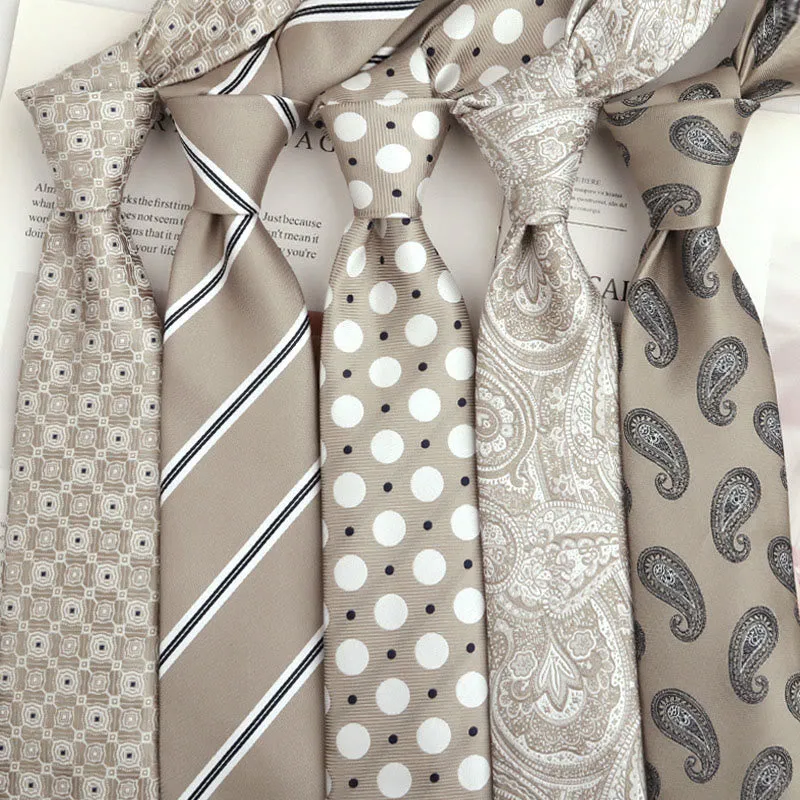 Men's Beige Versatile Multi-Pattern Neckties sold by FloralTrip