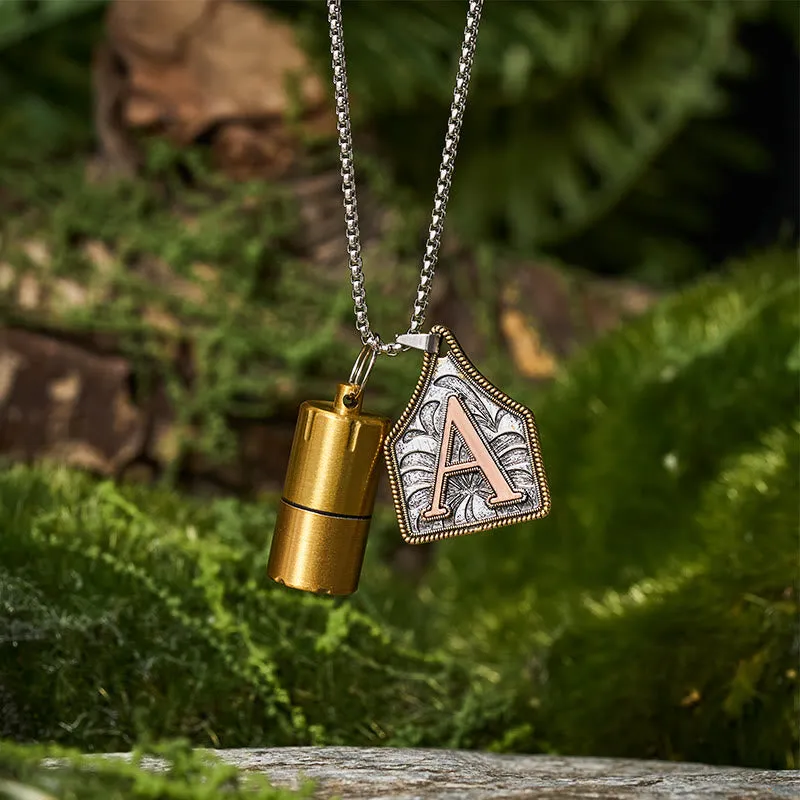 Flying Eagle Initial Letter Pendant Necklace With Mini Lighter made by FloralTrip