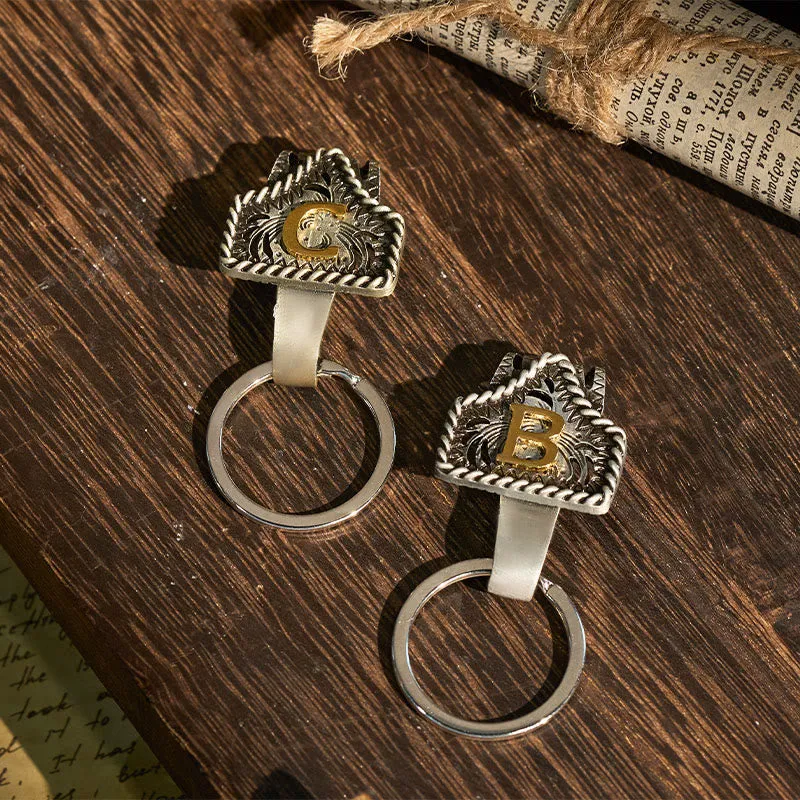 Western Retro Letter Keychain With Key-Shaped Knife sold by FloralTrip product image thumbnail 5