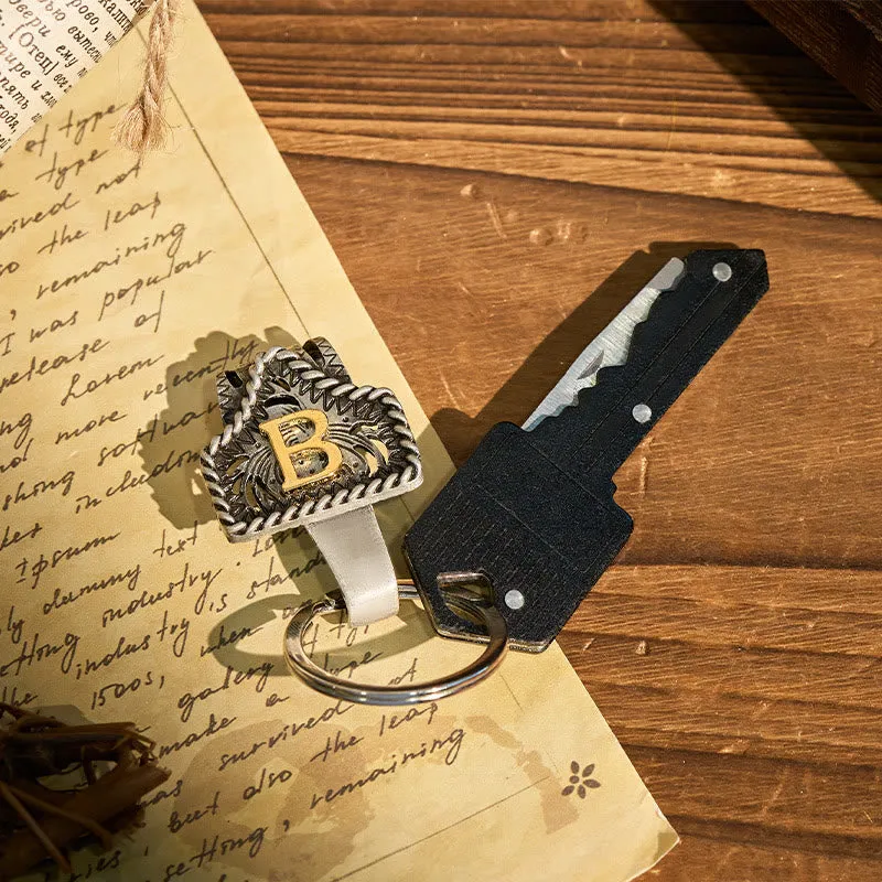 Western Retro Letter Keychain With Key-Shaped Knife sold by FloralTrip product image thumbnail 2