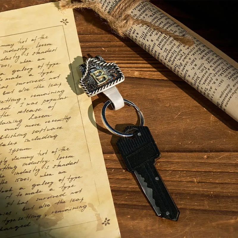Western Retro Letter Keychain With Key-Shaped Knife sold by FloralTrip product image thumbnail 3