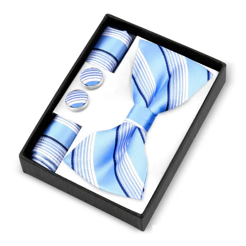 3Pcs Men's Paisley Pattern Bow Tie Cufflink And Pocket Square Set sold by FloralTrip